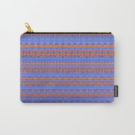 Blue and Orange Patterned Stripes Carry-All Pouch