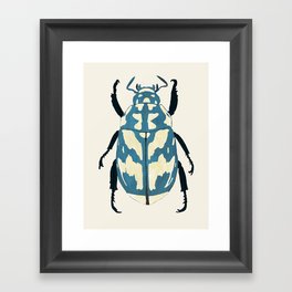 Blue beetle insect Framed Art Print