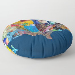 USA Map Floor Pillow