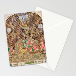 Radha and Krishna Accompanied by Gopis Stationery Card