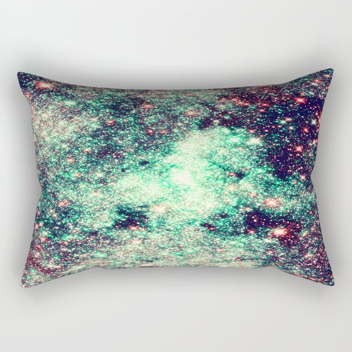 GaLaXy Stars Aqua Teal & Pink Rectangular Pillow