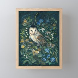 Barn Owl Forest Framed Mini Art Print