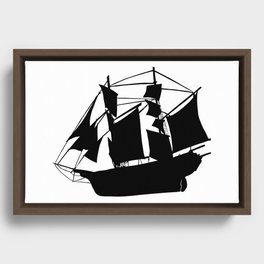 Black Boat Framed Canvas