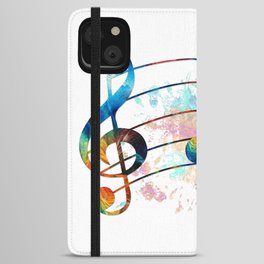 Magical Musical Notes - Colorful Music Art by Sharon Cummings iPhone Wallet Case
