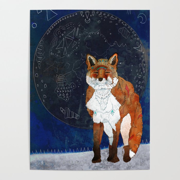 Lunar Kitsune Poster