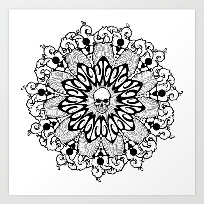 Skull Mandala Art Print By Britt Bolduc Society6 Skull Mandala Art Print By Britt Bolduc Society6