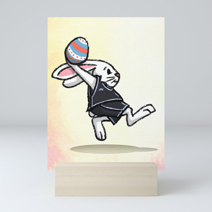 Basketball Bunny Rabbit  Mini Art Print