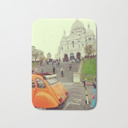 Unfocused Paris Nº 10 | Old car and Sacre Coeur basilica | Out of focus photography Bath Mat