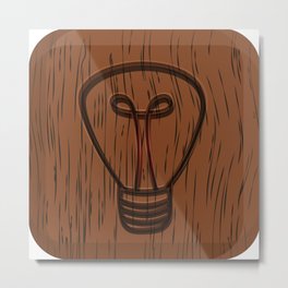 Idea sign lightbulb on wood grain texture Metal Print | Bulb, Illumination, Glow, Electricity, Light, Wooden, Icon, Woodtexture, Digital, Woodgrain 