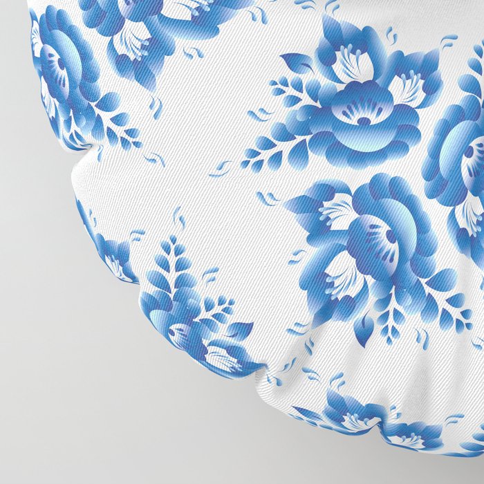 Vintage Shabby Chic Seamless Pattern With Blue Flowers And Leaves Vector Floor Pillow By Ekaterinap Society6