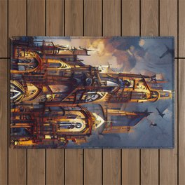 A Dark Gothic Cathedral Outdoor Rug