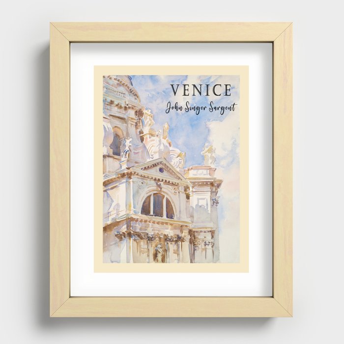 Vintage Watercolor Venice The Salute by John Singer Sargent Recessed Framed Print