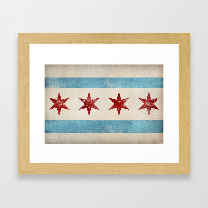 Chicago Flag Framed Art Print