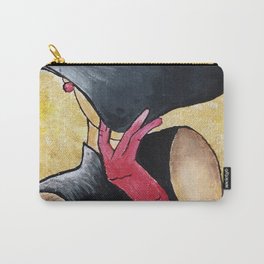 Lady in black hat and red gloves Carry-All Pouch