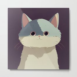 Cute Cat Drawing Metal Print | Adorablekitten, Animal, Smallkitten, Digital, Smallcat, Adorableanimal, Cuteanimal, Adorablecat, Cutekitten, Pastel 