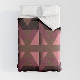 Malibu Triangles - Mid-Century Modern Earth Color Comforter