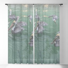 Pelican Beach Sheer Curtain