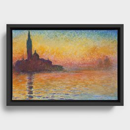 San Giorgio Maggiore at Dusk by Claude Monet Framed Canvas