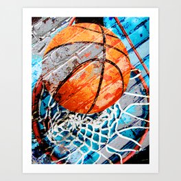 Modern basketball art 3 Art Print