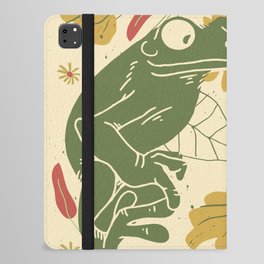Green Happy Frogs iPad Folio Case