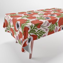 Vibrant Red Poppy Tablecloth