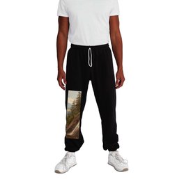 Birch Mountains and Valley Waterfall landscape apinting by Alfred Thompson Bricher Sweatpants