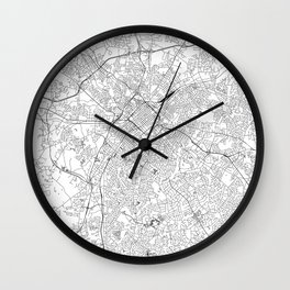 Charlotte White Map Wall Clock