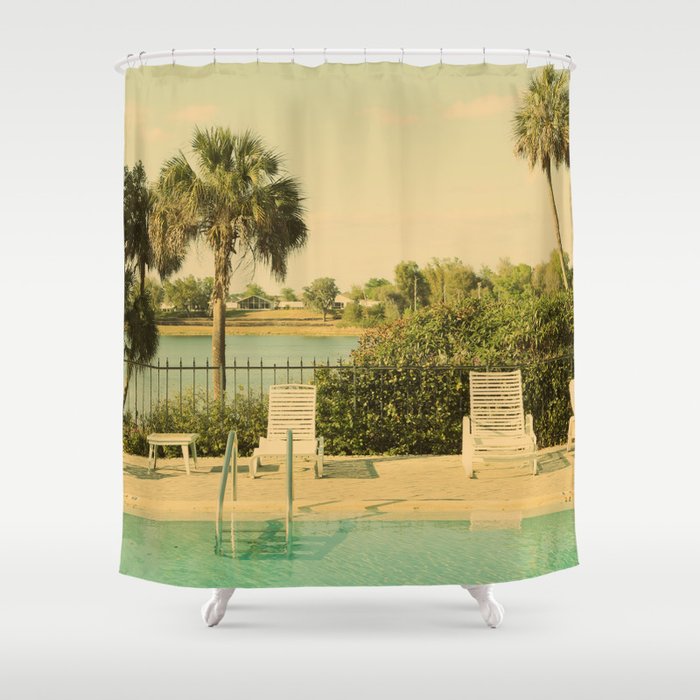Lolita S Poolside Vacation Beach Art Shower Curtain By