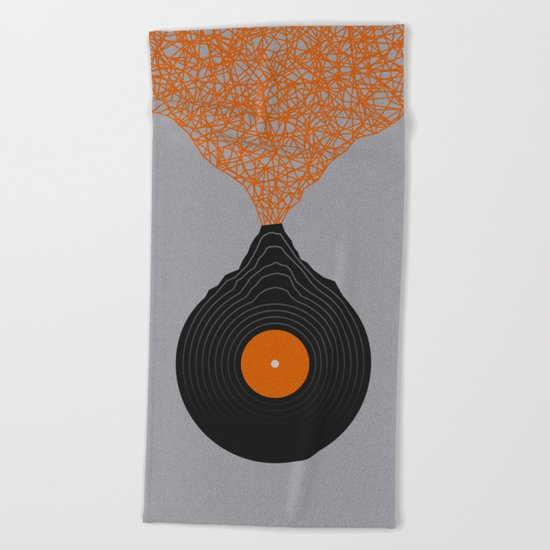 Vinyl Volcano Beach Towel