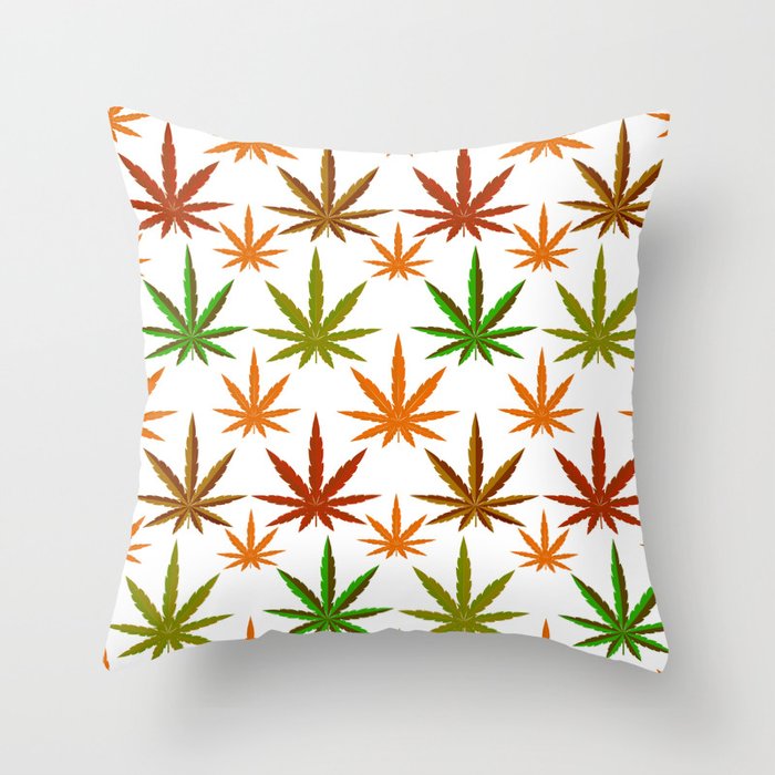 Autumn Marijuana Weed Garden Throw Pillow