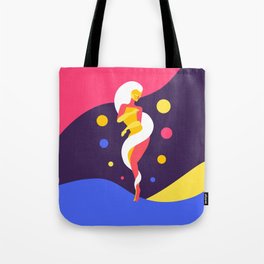 Funky Universe Colorful Lady Tote Bag