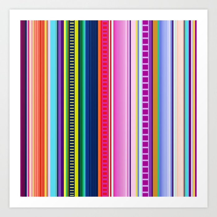 Mexican Serape Inspired Colorful Stripe Summer Fabric Kunstdrucke Von Melissapolomsky Society6