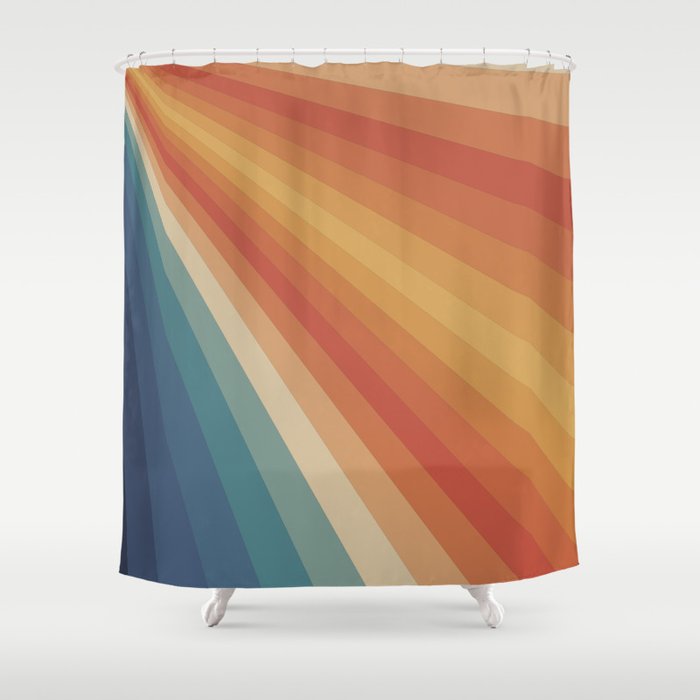 Retro 70s Sunrays Shower Curtain