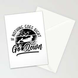 If Nothing Goes Right Go Down Freediver Freediving Stationery Card