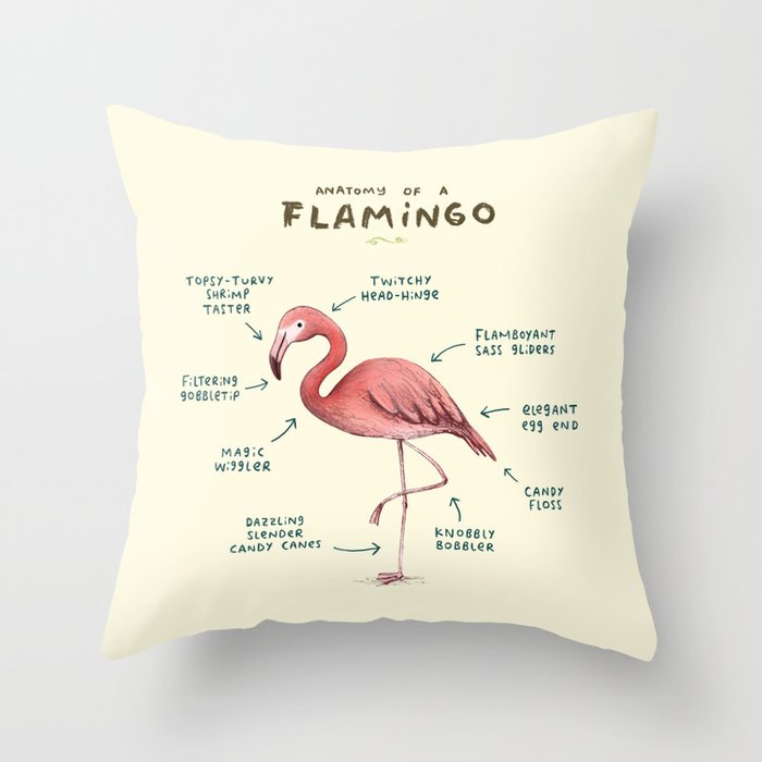 Anatomy Of A Flamingo Throw Pillow By Sophiecorrigan Society6