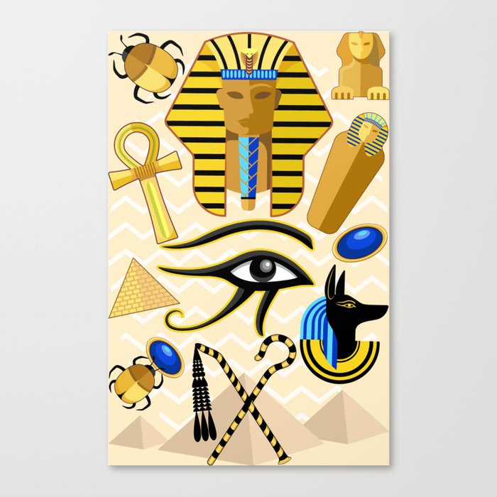 Egypt Ancient Symbols Pattern Canvas Print