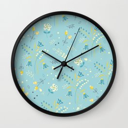 Wildflower Pattern Wall Clock