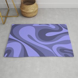 Mod Swirl Retro Abstract Pattern in Periwinkle Purple Tones Rug