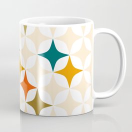 Green retro: white diamond stars illustration Coffee Mug