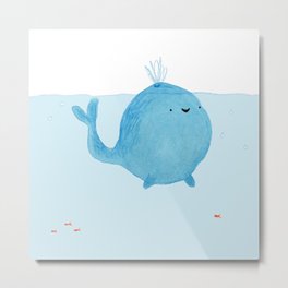 The Enigmatic Pudding Whale Metal Print