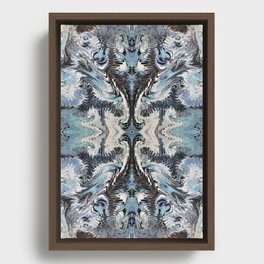 Abstract feathers symmetry Framed Canvas