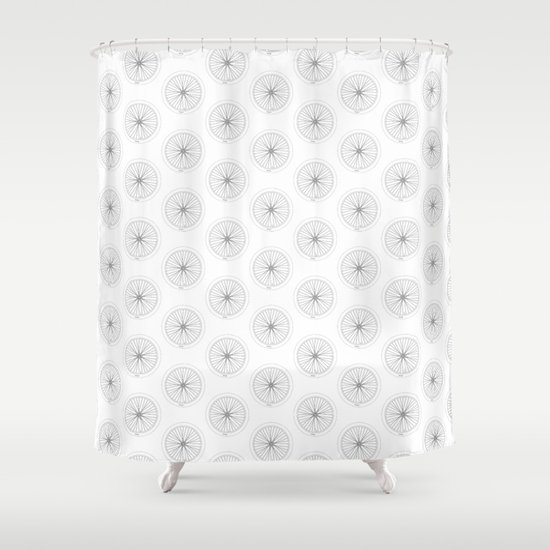 Bike Wheel Pattern Shower Curtain