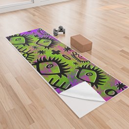 Alternative Trippy Eye Pattern (Neon) Yoga Towel