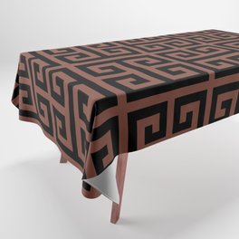 Greek Key (Brown & Black Pattern) Tablecloth