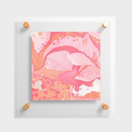 Pink Marble and Paint Splatter Floating Acrylic Print
