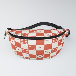 Checkered Dice Pattern (Creamy Milk & Tangerine Tango Color Palette) Fanny Pack