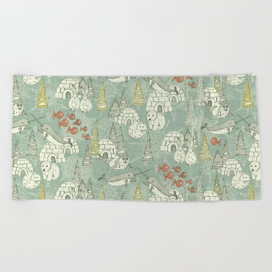 arctic retro Beach Towel