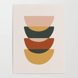 Modern Contemporary Shape Design - Warm Neutral Shades Of Nature Pink Tan Off White Terracotta Gray Poster