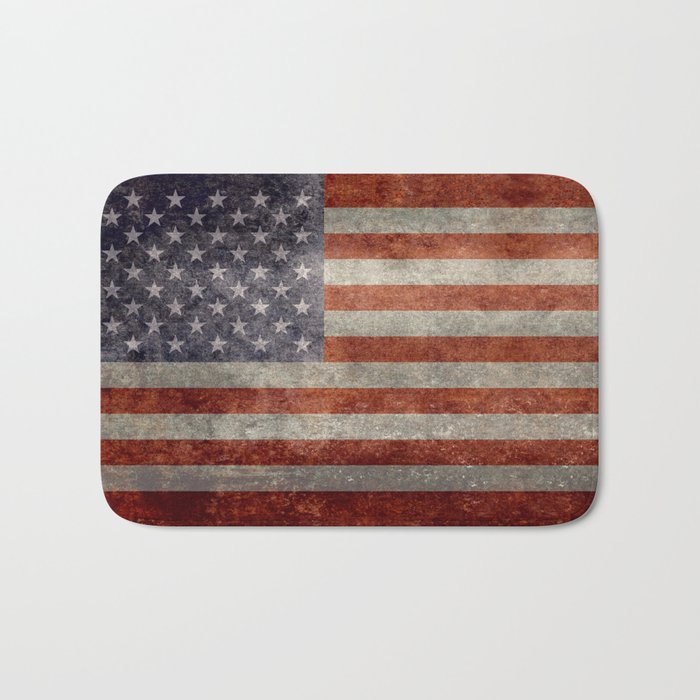 USA flag - Retro vintage Banner Bath Mat