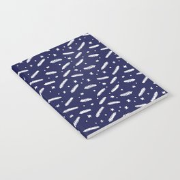 Christmas branches and stars - blue and white Notebook